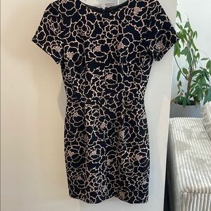 Floral Black and Cream Dress